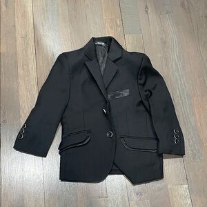 Black Blazer with Satin Trim